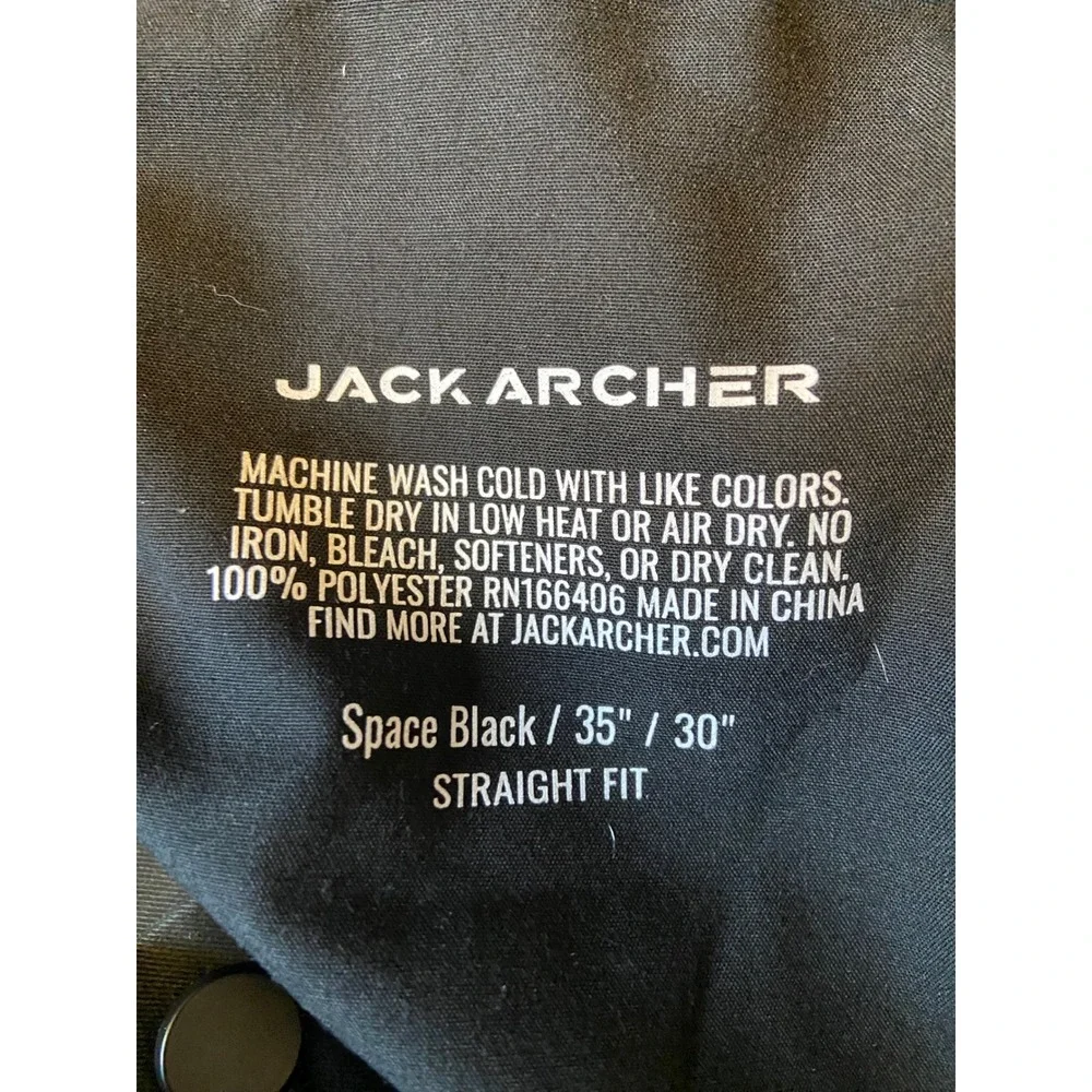 JACK ARCHER Space Black Straight Fit Polyester Dress Pants Men Size‎ 35 / 30